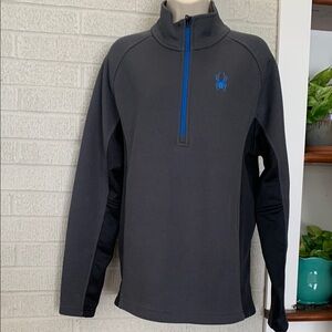 Spyder Mens Black Size M Half Zip Pullover Sweater Outbound Stryke Active Sport